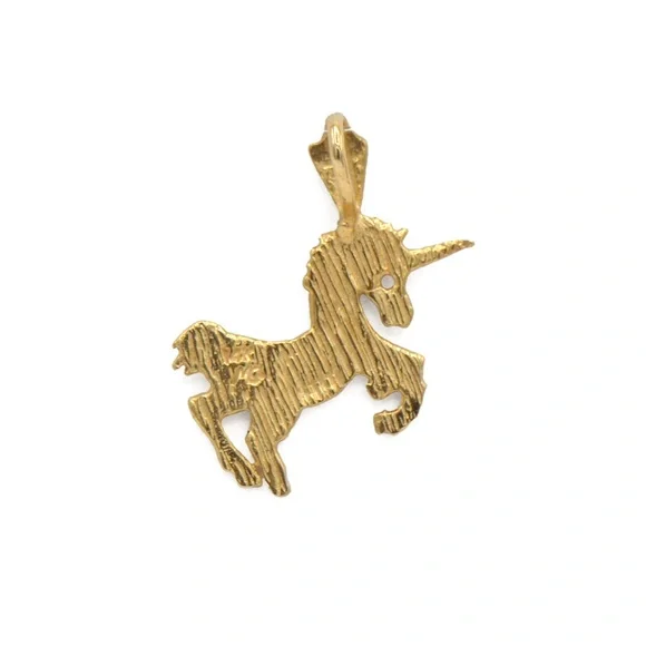 14k Yellow Gold Unicorn Charm
